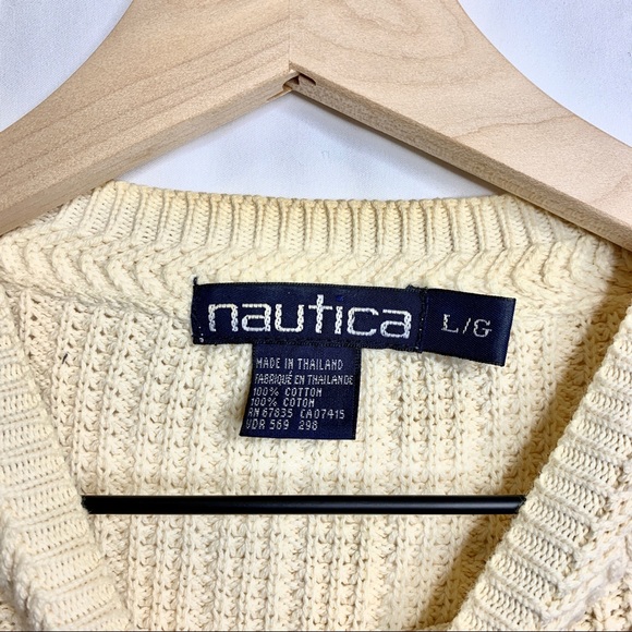 L Knitted Nautica Sweater Large striped - Picture 4 of 8